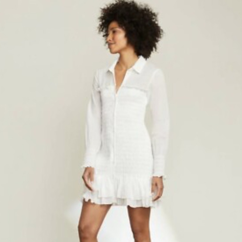 NWT Veronica Beard Kelsey White Ruffled Dress Size 2